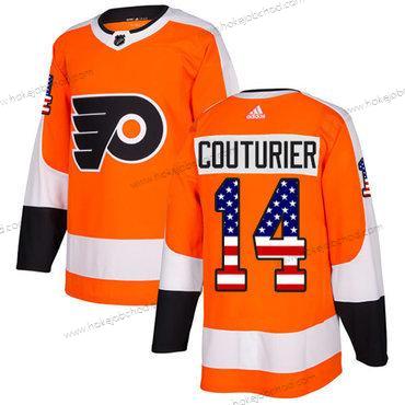 Mládež Philadelphia Flyers #14 Sean Couturier Oranžová Domácí Autentické USA Flag Sešitý NHL Dres