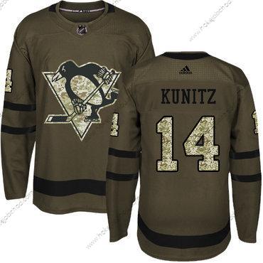 Mládež Pittsburgh Penguins #14 Chris Kunitz Zelená Salute to Service Sešitý NHL Dres