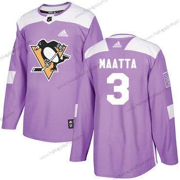 Mládež Pittsburgh Penguins #3 Olli Maatta Nachový Autentické Bojuje proti rakovině Sešitý NHL Dres