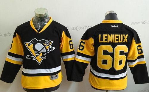 Mládež Pittsburgh Penguins #66 Mario Lemieux Retired Černá Alternativní Reebok Hokejový Dres