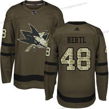 Mládež San Jose Sharks #48 Tomas Hertl Zelená Salute to Service Sešitý NHL Dres