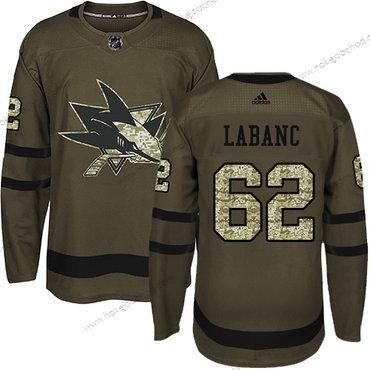 Mládež San Jose Sharks #62 Kevin Labanc Zelená Salute to Service Sešitý NHL Dres