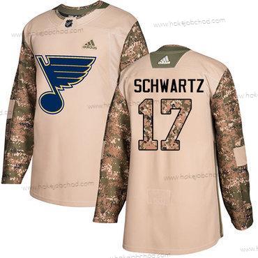 Mládež St. Louis Blues #17 Jaden Schwartz Camo Autentické 2017 Veterans Day Sešitý NHL Dres