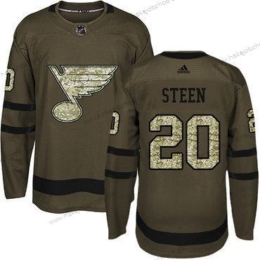 Mládež St. Louis Blues #20 Alexander Steen Zelená Salute to Service Sešitý NHL Dres