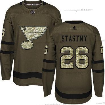 Mládež St. Louis Blues #26 Paul Stastny Zelená Salute to Service Sešitý NHL Dres