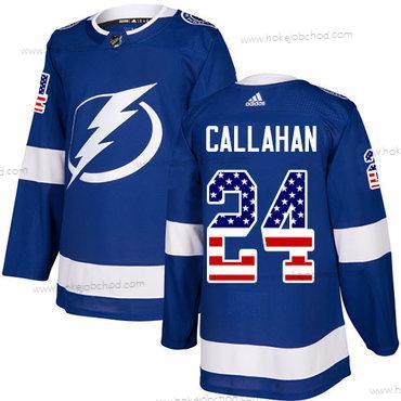 Mládež Tampa Bay Lightning #24 Ryan Callahan Modrý Domácí Autentické USA Flag Sešitý NHL Dres