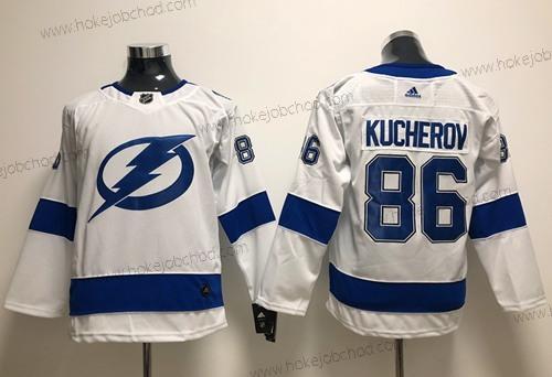 Mládež Tampa Bay Lightning #86 Nikita Kucherov Bílý Road Autentické Sešitý NHL Dres