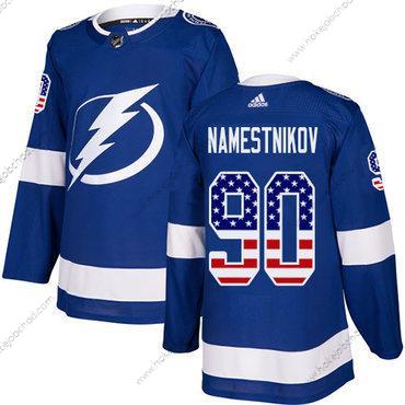 Mládež Tampa Bay Lightning #90 Vladislav Namestnikov Modrý Domácí Autentické USA Flag Sešitý NHL Dres