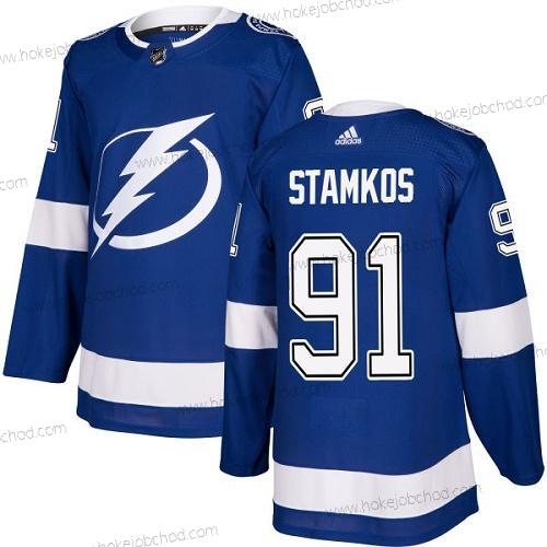 Mládež Tampa Bay Lightning #91 Steven Stamkos Modrý Domácí Autentické Sešitý NHL Dres