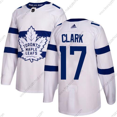 Mládež Toronto Maple Leafs #17 Wendel Clark Bílý Autentické 2018 Stadium Series Sešitý NHL Dres