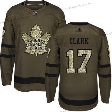 Mládež Toronto Maple Leafs #17 Wendel Clark Zelená Salute to Service Sešitý NHL Dres