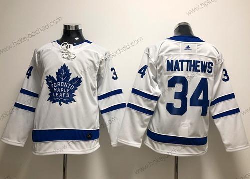 Mládež Toronto Maple Leafs #34 Auston Matthews Bílý Road Autentické Sešitý NHL Dres