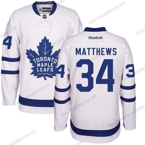 Mládež Toronto Maple Leafs #34 Auston Matthews Bílý Venkovní Sešitý NHL 2016-17 Reebok Hokejový Dres Dres