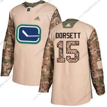 Mládež Vancouver Canucks #15 Derek Dorsett Camo Autentické 2017 Veterans Day Sešitý NHL Dres