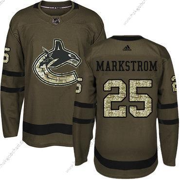 Mládež Vancouver Canucks #25 Jacob Markstrom Zelená Salute to Service Sešitý NHL Dres