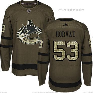 Mládež Vancouver Canucks #53 Bo Horvat Zelená Salute to Service Sešitý NHL Dres