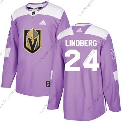 Mládež Vegas Golden Knights #24 Oscar Lindberg Nachový Autentické Bojuje proti rakovině Sešitý NHL Dres