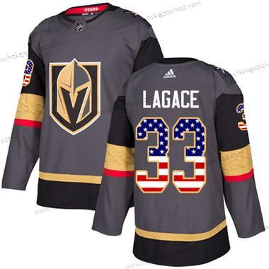 Mládež Vegas Golden Knights #33 Maxime Lagace Šedá Domácí Autentické USA Flag Sešitý NHL Dres