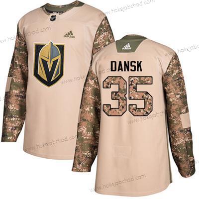 Mládež Vegas Golden Knights #35 Oscar Dansk Camo Autentické 2017 Veterans Day Sešitý NHL Dres