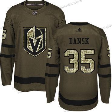 Mládež Vegas Golden Knights #35 Oscar Dansk Zelená Salute to Service Sešitý NHL Dres