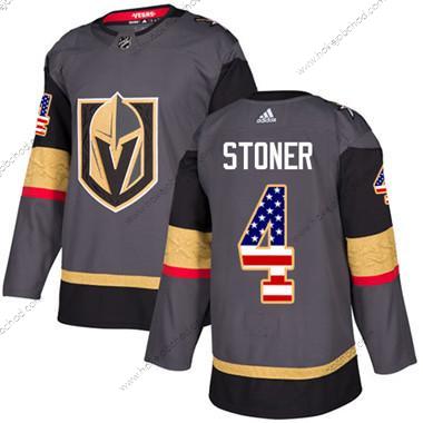 Mládež Vegas Golden Knights #4 Clayton Stoner Šedá Domácí Autentické USA Flag Sešitý NHL Dres