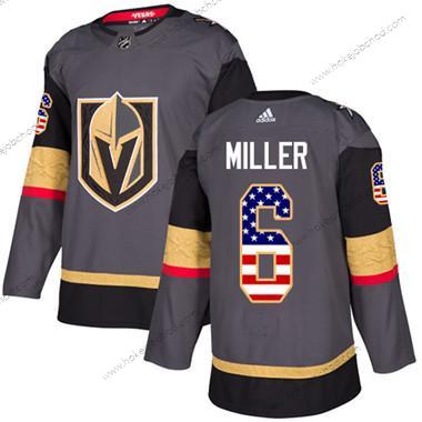 Mládež Vegas Golden Knights #6 Colin Miller Šedá Domácí Autentické USA Flag Sešitý NHL Dres