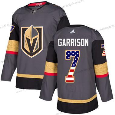 Mládež Vegas Golden Knights #7 Jason Garrison Šedá Domácí Autentické USA Flag Sešitý NHL Dres