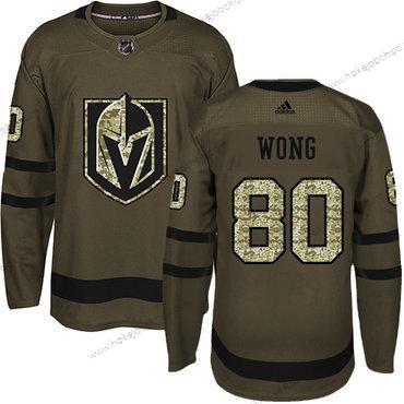 Mládež Vegas Golden Knights #80 Tyler Wong Zelená Salute to Service Sešitý NHL Dres