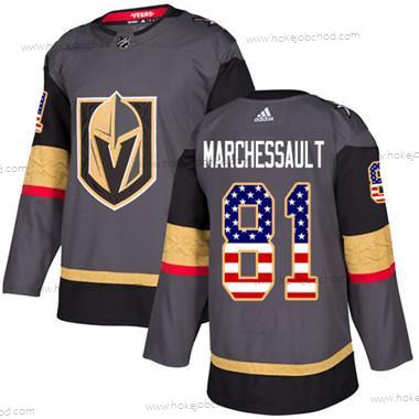 Mládež Vegas Golden Knights #81 Jonathan Marchessault Šedá Domácí Autentické USA Flag Sešitý NHL Dres