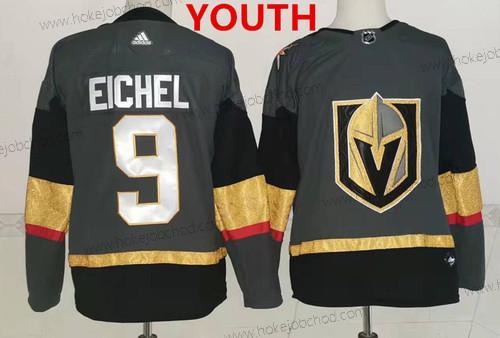 Mládež Vegas Golden Knights #9 Jack Eichel Šedá Domácí Autentické Sešitý NHL Dres