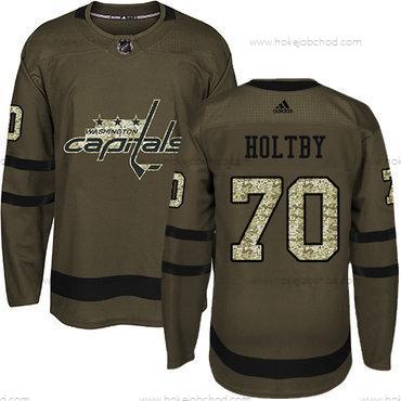 Mládež Washington Capitals #70 Braden Holtby Zelená Salute to Service Sešitý NHL Dres