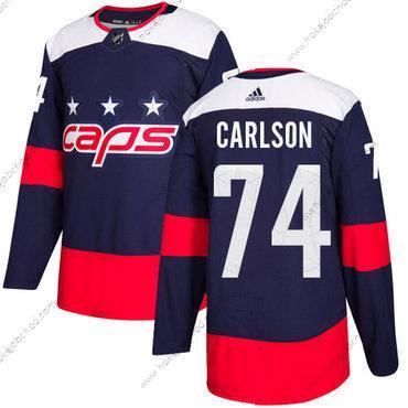 Mládež Washington Capitals #74 John Carlson Námořnictvo Autentické 2018 Stadium Series Sešitý NHL Dres