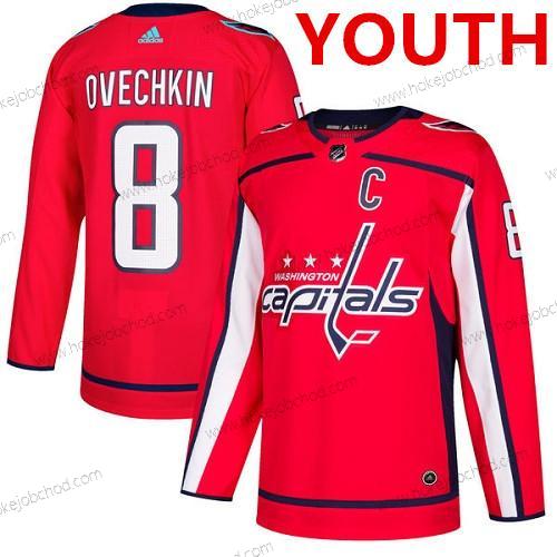 Mládež Washington Capitals #8 Alex Ovechkin Červené Domácí Autentické Sešitý NHL Dres