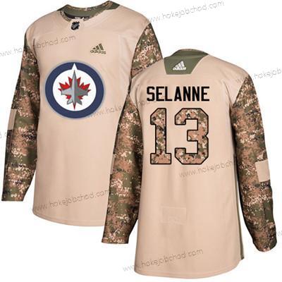 Mládež Winnipeg Jets #13 Teemu Selanne Camo Autentické 2017 Veterans Day Sešitý NHL Dres