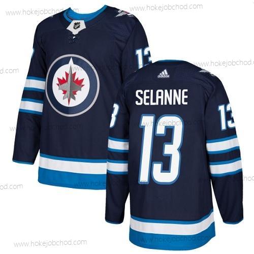 Mládež Winnipeg Jets #13 Teemu Selanne Námořnictvo Modrý Domácí Autentické Sešitý NHL Dres