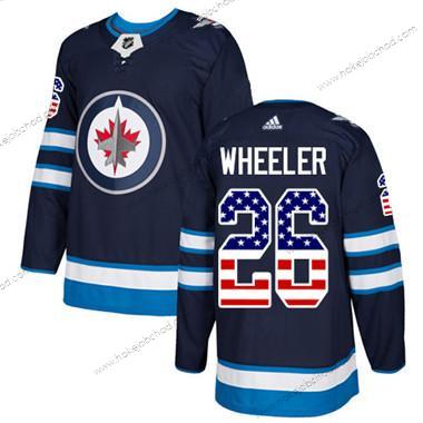 Mládež Winnipeg Jets #26 Blake Wheeler Námořnictvo Modrý Domácí Autentické USA Flag Sešitý NHL Dres