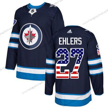 Mládež Winnipeg Jets #27 Nikolaj Ehlers Námořnictvo Modrý Domácí Autentické USA Flag Sešitý NHL Dres