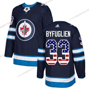 Mládež Winnipeg Jets #33 Dustin Byfuglien Námořnictvo Modrý Domácí Autentické USA Flag Sešitý NHL Dres