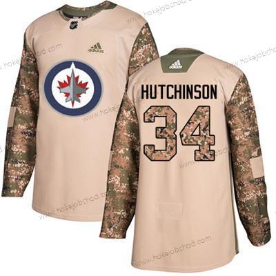 Mládež Winnipeg Jets #34 Michael Hutchinson Camo Autentické 2017 Veterans Day Sešitý NHL Dres