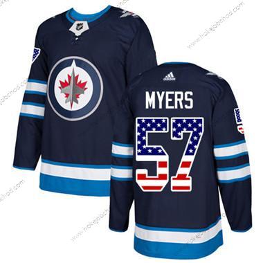 Mládež Winnipeg Jets #57 Tyler Myers Námořnictvo Modrý Domácí Autentické USA Flag Sešitý NHL Dres