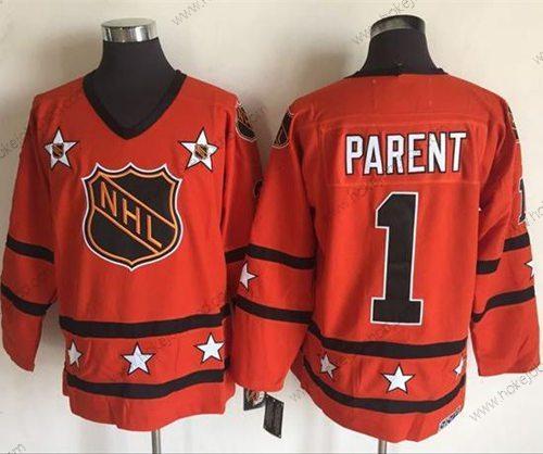 Muž 1972-81 NHL All-Star #1 Bernie Parent Oranžová CCM Sešitý Vintage Hokejový Dres