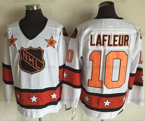 Muž 1972-81 NHL All-Star #10 Guy Lafleur Bílý CCM Sešitý Vintage Hokejový Dres