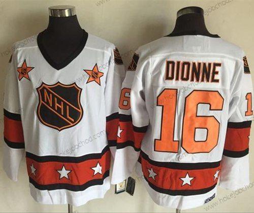 Muž 1972-81 NHL All-Star #16 Marcel Dionne Bílý CCM Sešitý Vintage Hokejový Dres