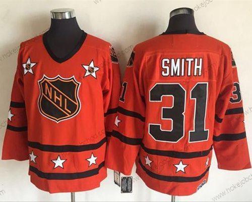 Muž 1972-81 NHL All-Star #31 Billy Smith Oranžová CCM Sešitý Vintage Hokejový Dres