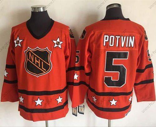 Muž 1972-81 NHL All-Star #5 Denis Potvin Oranžová CCM Sešitý Vintage Hokejový Dres