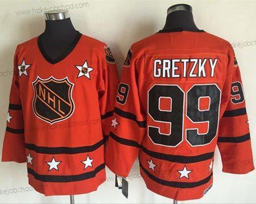 Muž 1972-81 NHL All-Star #99 Wayne Gretzky Oranžová CCM Sešitý Vintage Hokejový Dres