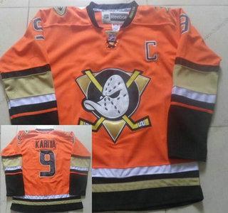 Muž Anaheim Ducks #9 Paul Kariya Reebok Oranžová Náhradní Premier Dres