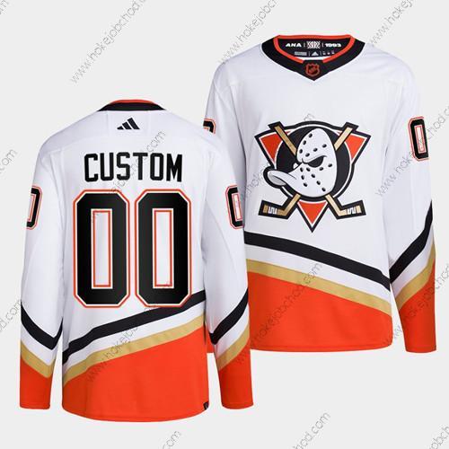 Muž Anaheim Ducks Přizpůsobené Bílý 2022-23 Obrácený Retro Sešitý Dres