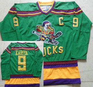 Muž Anaheim Mighty Ducks #9 Paul Kariya 1991-92 Zelená CCM Vintage Dres