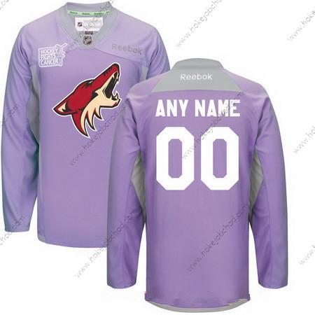 Muž Arizona Coyotes Přizpůsobené Nachový Růžový Reebok Hokejový Bojuje proti rakovině Tréninkový Dres